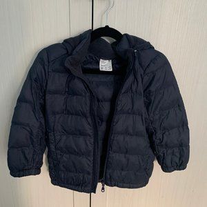 Uniqlo Boys Navy Puffer Jacket with hood size 3